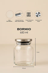 Metal Lid Glass Jar Set - 3 x 650ml Storage Containers