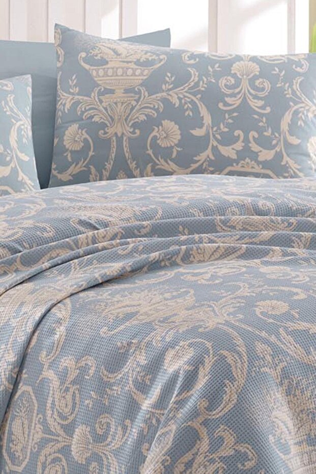 Single Pique Bedding Set - 2 Pieces, Canvas Blue