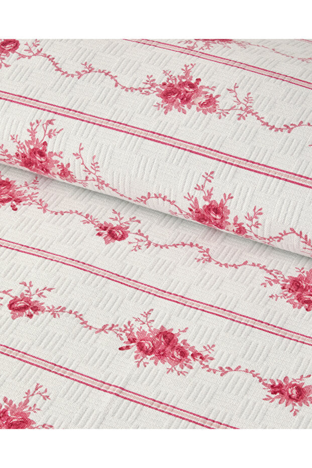 Single Size Floral Pink Cotton Pique
