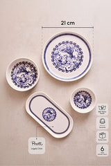 French Vintage 14-Piece Stackable Breakfast Set for 6