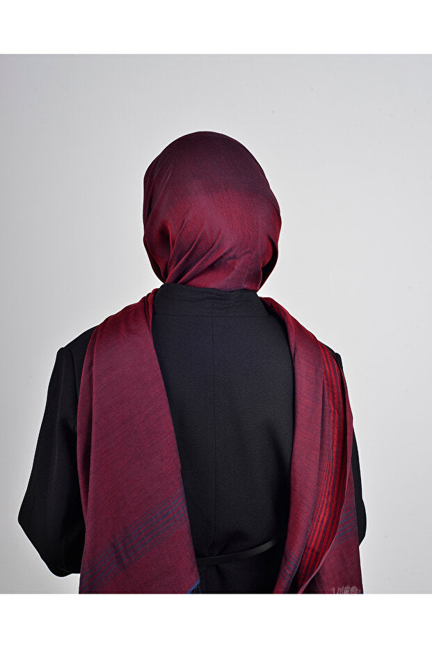 Premium Viscose Fringed Shawl - Burgundy, Soft & Versatile