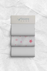 Pink Star Single Duvet Cover Set - Cotton Blend