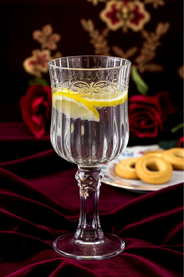 Elegant 55ml Lace Design Coffee Goblets - Set of 6