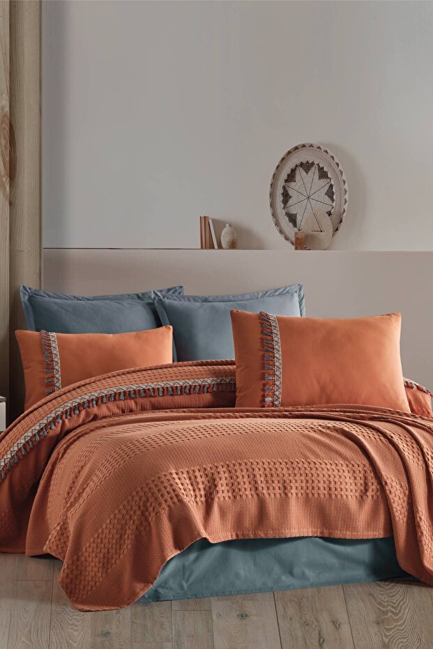 100% Cotton Double Pique Set - Bohemline Terracotta