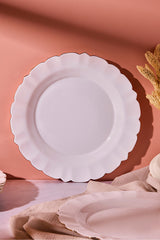 Elegant Opal Serving Plate - 26.5 cm Scalloped Design