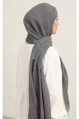 Dark Grey Bamboo Crushed Shawl - Lightweight & Soft
