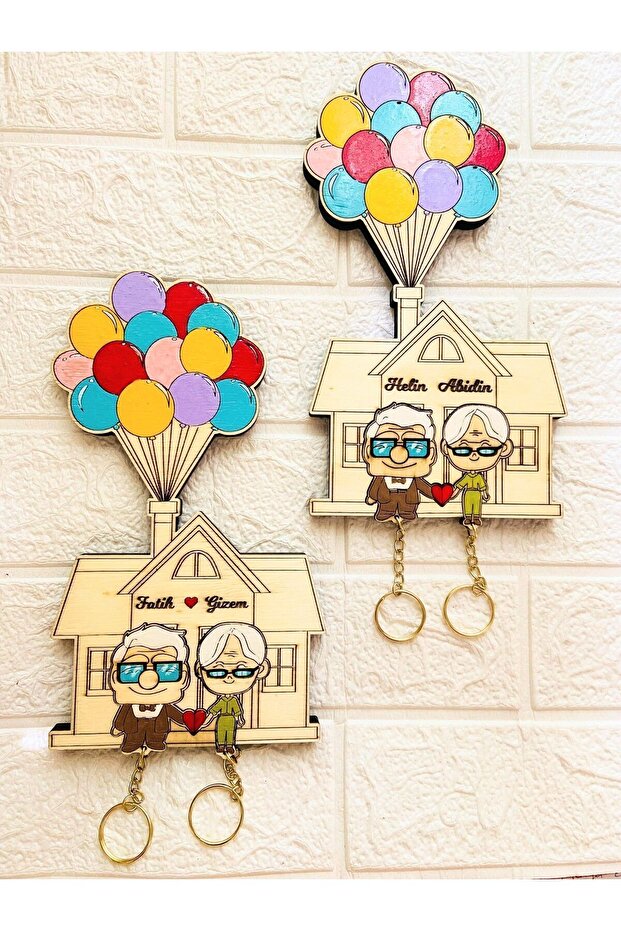 Up Movie Inspired Wall Key Holder - Personalized Couple Gift