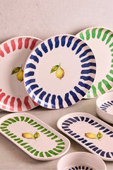 14-Piece Ceramic Breakfast Set - Lemon Patterned Design