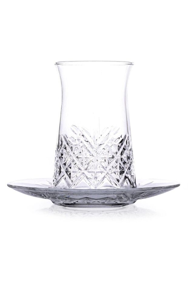Pasabahce Timeless Turkish Tea Glass & Saucer Set - Professional 6-Person Bulk Pack