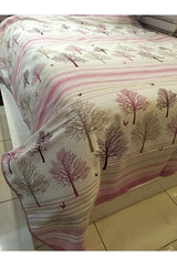 Pink Tree Pattern 100% Cotton Double Pique Blanket 200x240cm