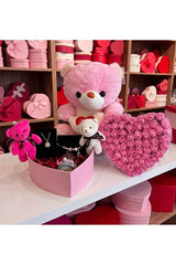 Deluxe Romantic Gift Set: Plush Bears, Jewelry, Snow Globe, Roses