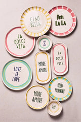 La Dolce Vita" Themed 10-Piece Ceramic Breakfast Set for 4