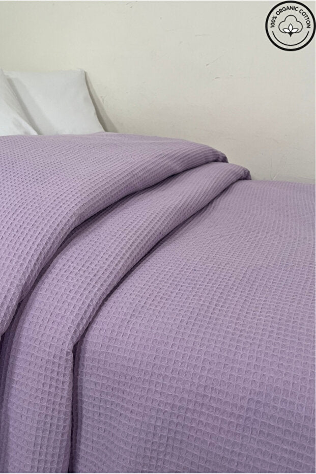 100% Organic Cotton Waffle Bedspread - Single (160x230 cm)