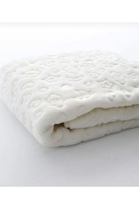 Embossed Plush Baby Blanket - Soft Ecru Comfort