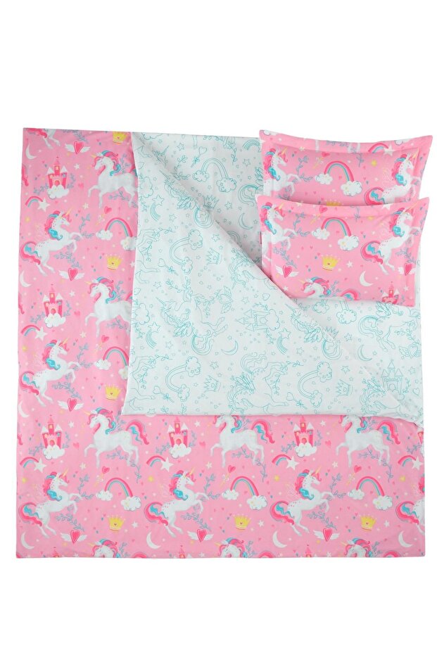 Unicorn 100% Cotton Double Duvet Cover Set - Magical Glow