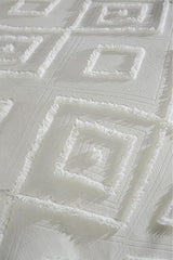 Samira Single Pique Set - 2-Piece Cream with Diamond Pattern