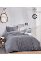 Grey 100% Cotton Single Size Duvet Cover Set