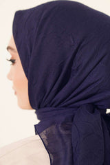 Premium Bamboo Crush Scarf - Lightweight & Breathable Navy