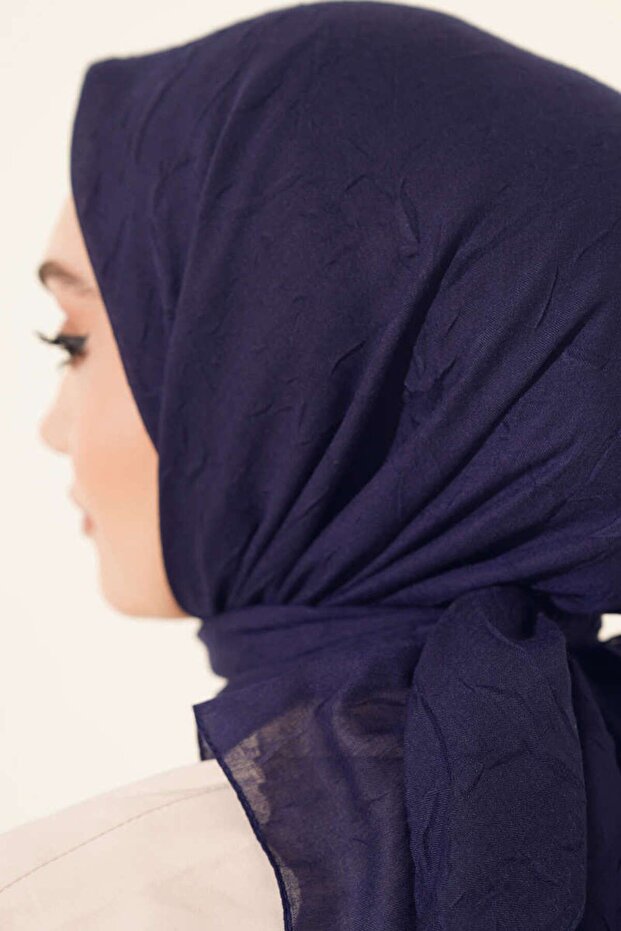 Premium Bamboo Crush Scarf - Lightweight & Breathable Navy
