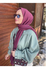 Women's Cotton Jazz Shawl - Soft Plum