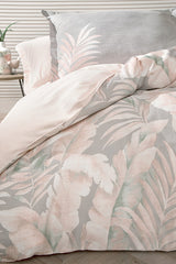 Beatrice Double Sateen Duvet Cover Set - Tropical Leaf Pattern