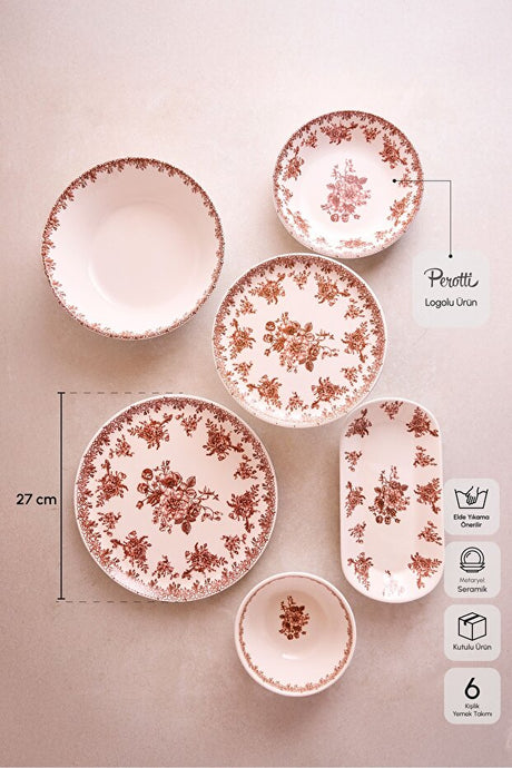 Vintage Floral 27-Piece Ceramic Dinnerware Set for 6 People