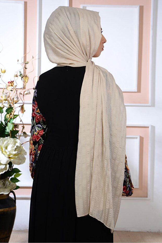 Striped Chiffon Shawl - Lightweight & Versatile