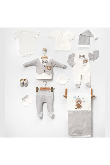 Newborn 10-Piece Unisex Bear-Themed Hospital Exit Baby Clothing Set 0-3 Months