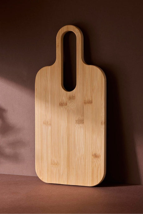 Bamboo Cutting Board 40x19 cm - Ergonomic with Oval Handle