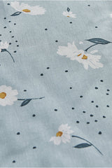 Daisy 100% Cotton Double Duvet Cover Set - Mint Blue