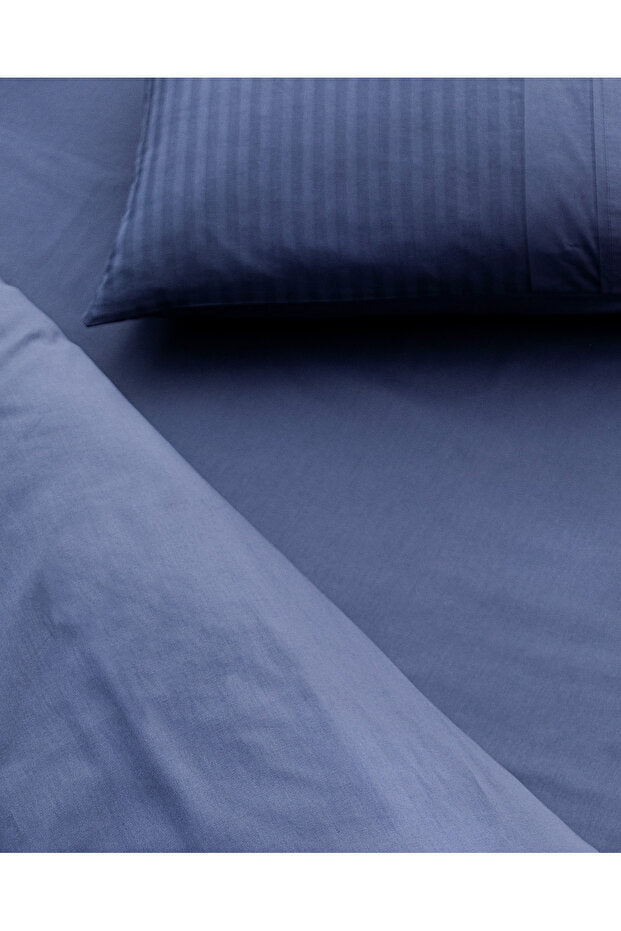 Adrien Double Striped Navy Blue Duvet Cover Set