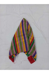 Traditional Turkmen Posu Scarf - Vibrant Striped Design