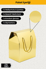 Portable Gold Gift Box & Bag - Special Design 24x14x20cm