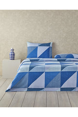 Triad Easy Iron Double Duvet Cover Set - Blue