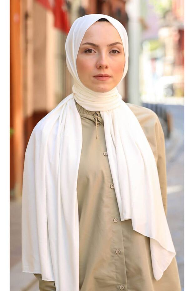 PIERPARIS Off-White Cotton Combed Shawl - Soft & Lightweight