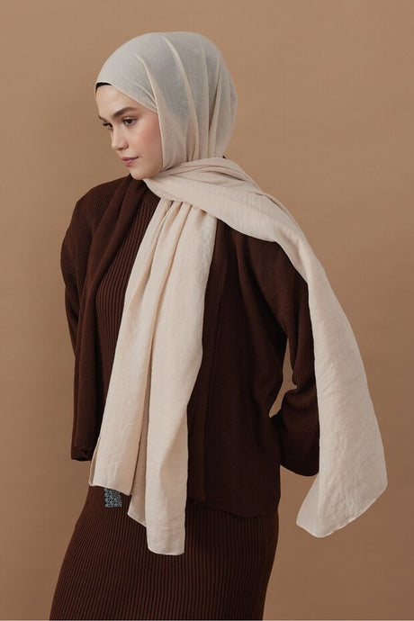Châle en Coton Froissé, Style Sans Effort
