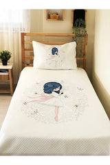 Girl Patterned Single Pique Set - 160x230 cm Cotton Blend