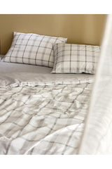 Aluin Single Ranforce 100% Cotton Plaid Duvet Cover Set