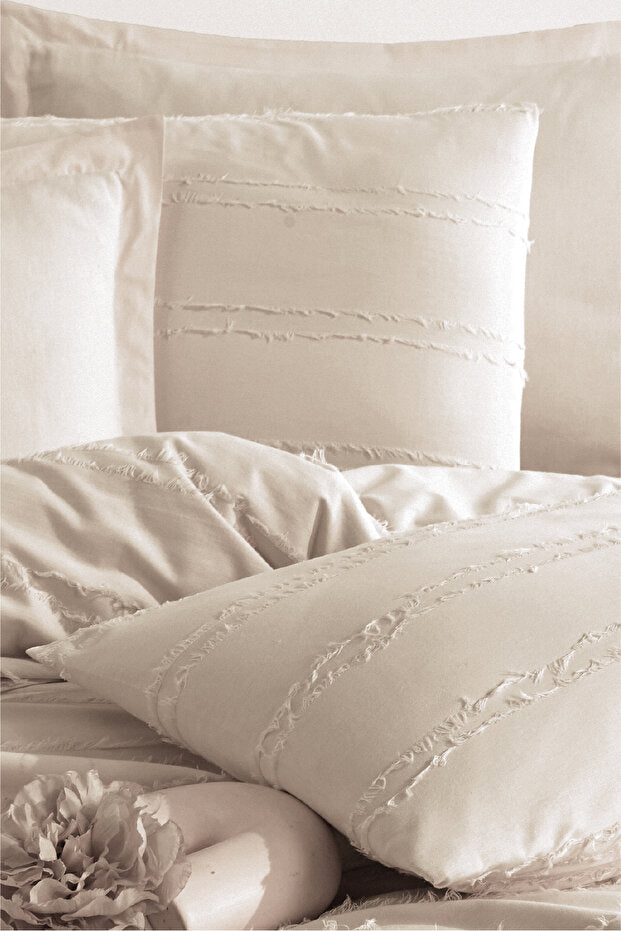 100% Cotton Double Fringed Duvet Cover Set - 200x220cm