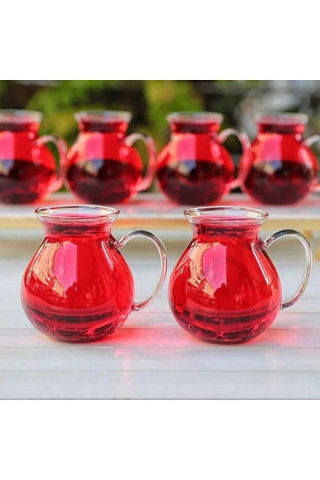Arow Keyif Premium Borosilicate Glass Tea & Coffee Mugs - 6-Piece Wholesale Set