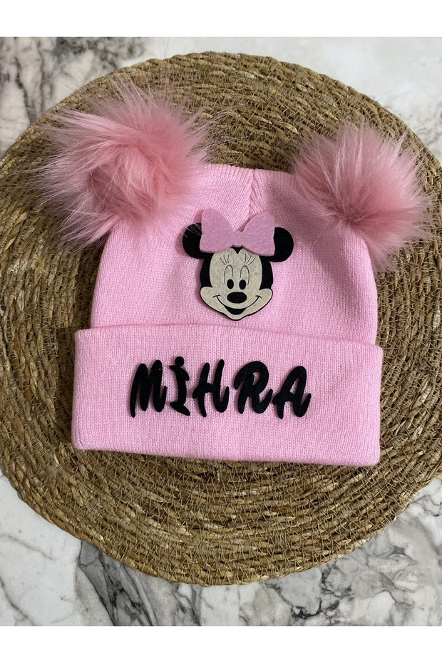 Pink Minnie Mouse Personalized Beanie