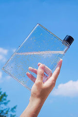A5 Flat Memo Water Bottle - 450ml BPA-Free Tritan, Notebook Design