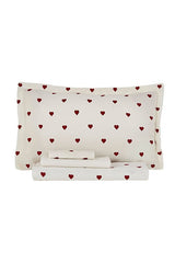 Amour 100% Cotton Double Pique Set - Red Hearts Design