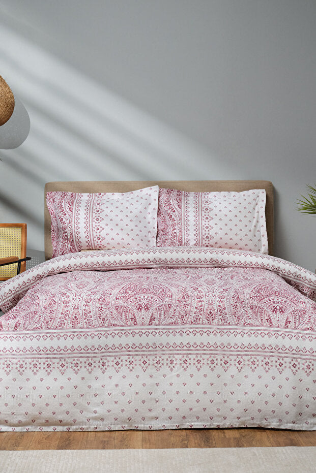 Della Powder Double 100% Cotton Pique Bedding Set