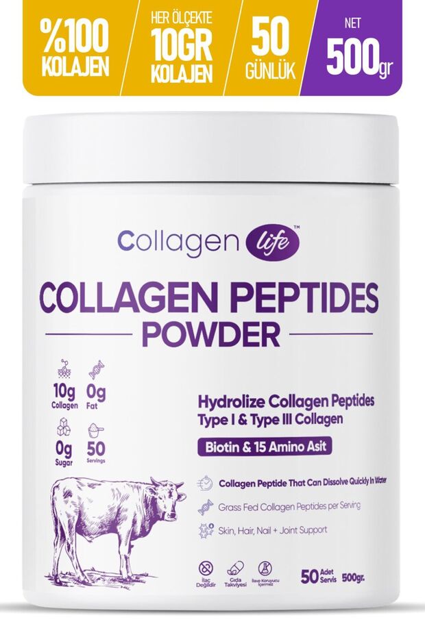 Hydrolyzované kolagenové peptidy v prášku - 500g (50 porcí)