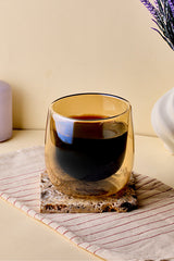 Double Walled Amber Glass - 300ml Capacity