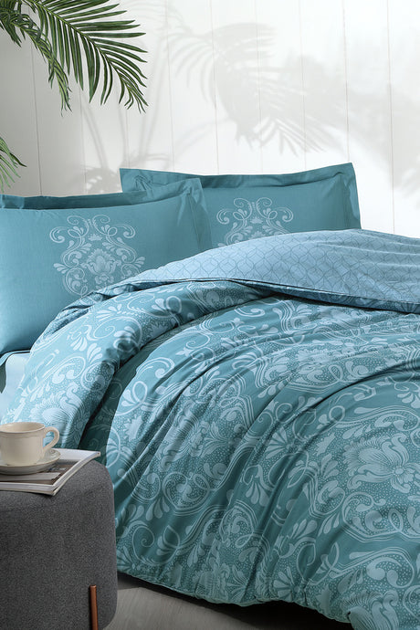 Ranforce Duvet Cover Set - Double Size 200x220 cm, 100% Cotton
