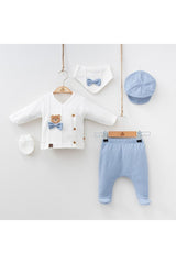 Newborn Organic 5-Piece Hospital Exit Set with Bear & Bow