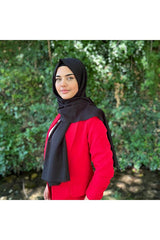 Women's Black Plain Cotton Shawl