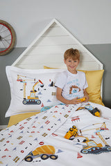 Builder Construction Single Duvet Cover Set - 100% Cotton